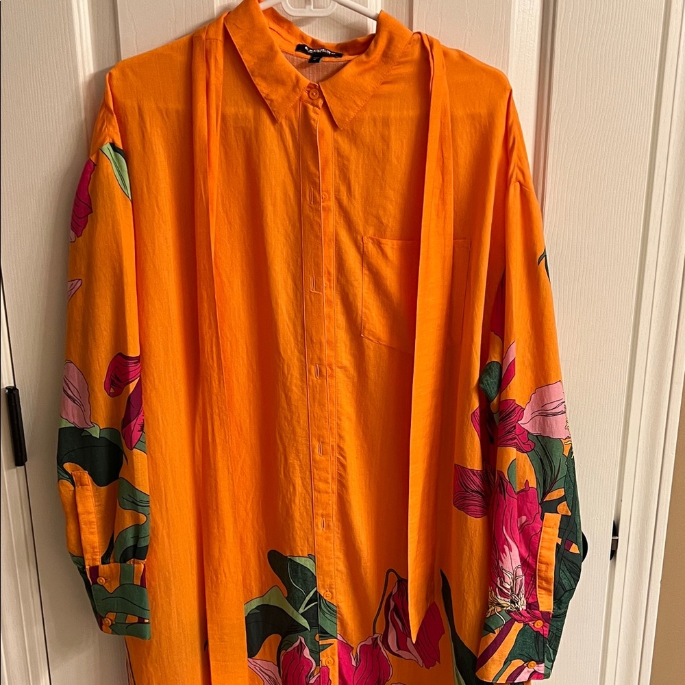 Orange Floral Women's Dress